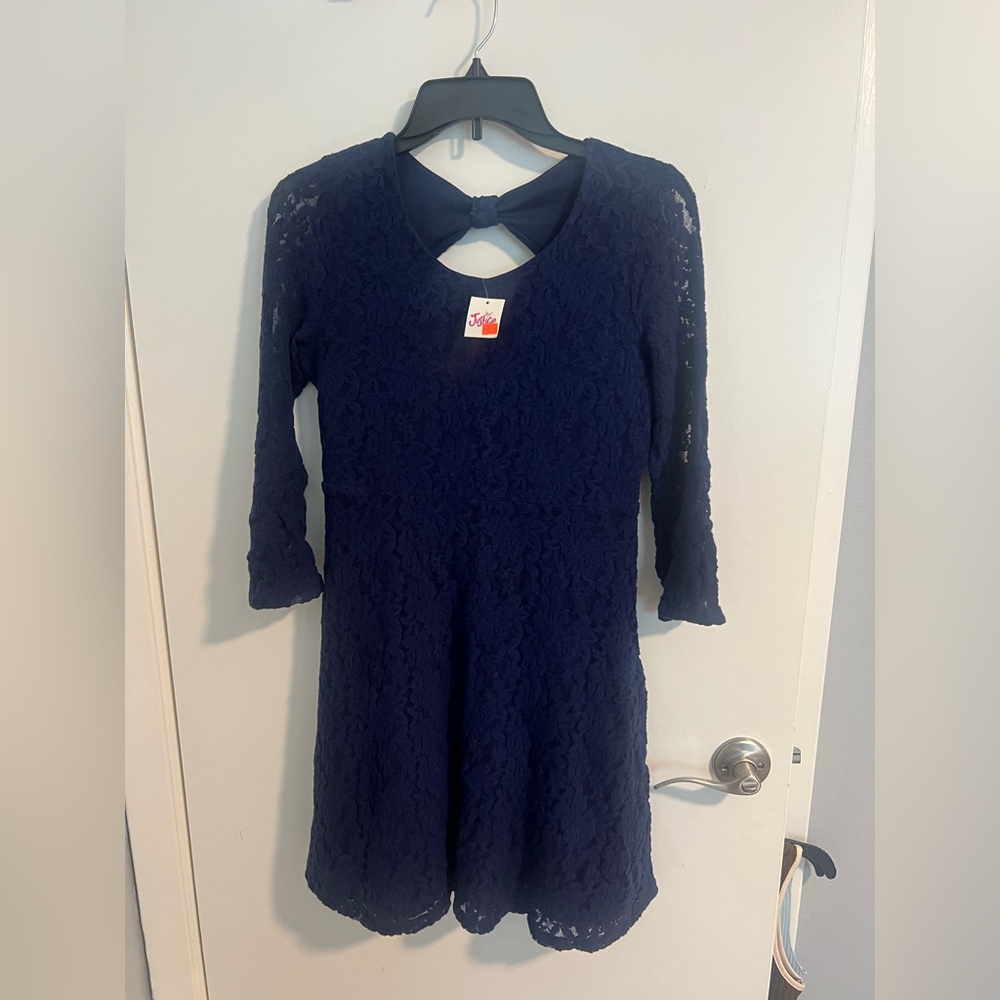 Justice blue laced dress size 14/16 in girls